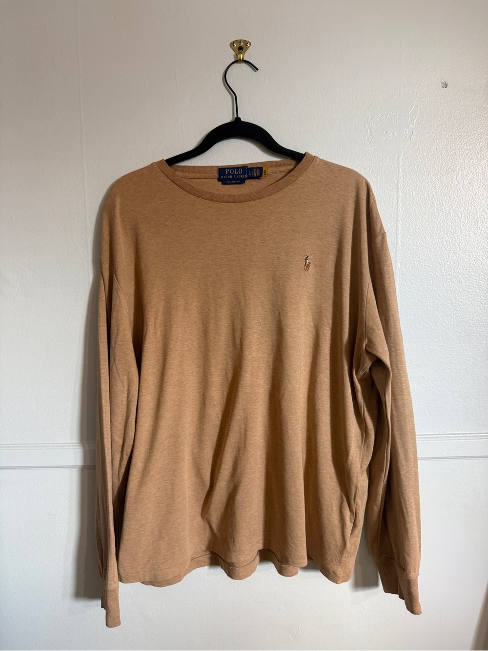 Polo by Ralph Lauren Long-Sleeve Crewneck Shirt - Camel/Tan